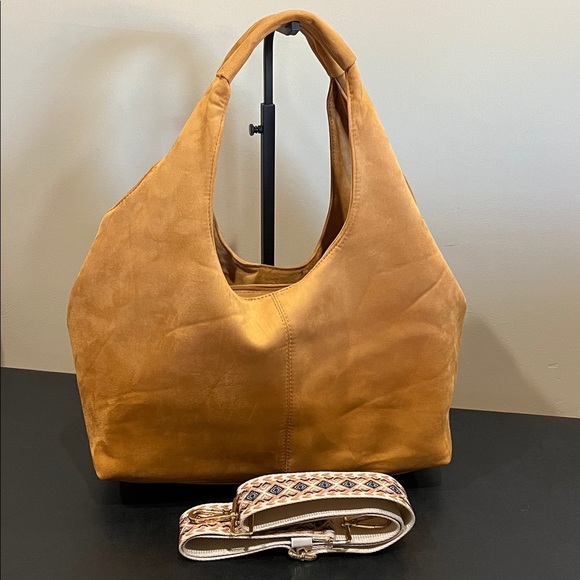 Ahdorned | Suede Hobo Bag w/Matching Bag & Embroidered Crossbody Strap - Picture 17 of 17